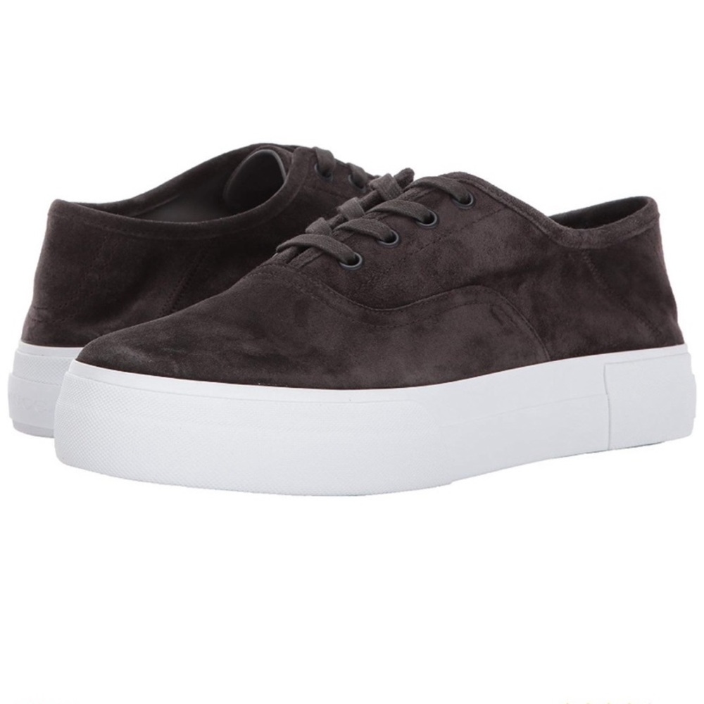 NIB Vince Copley Italian Sport Suede Platform Lace-Up Sneaker Graphite Size 8.5